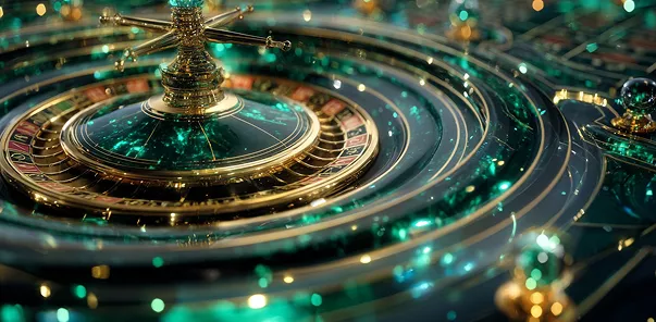 Golden roulette wheel at Crown Green Casino