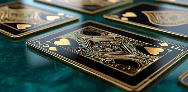 Golden playing cards with Crown Green style